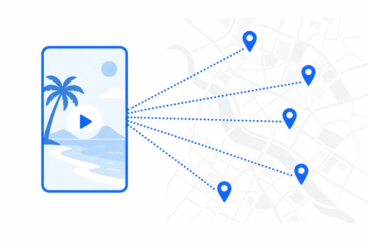 One saved Reel extracting into five separate mapped places