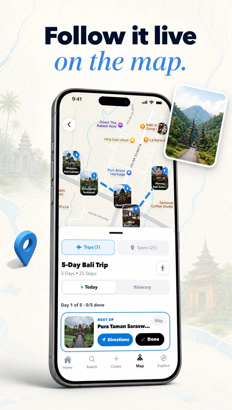 Follow your trip live on the map